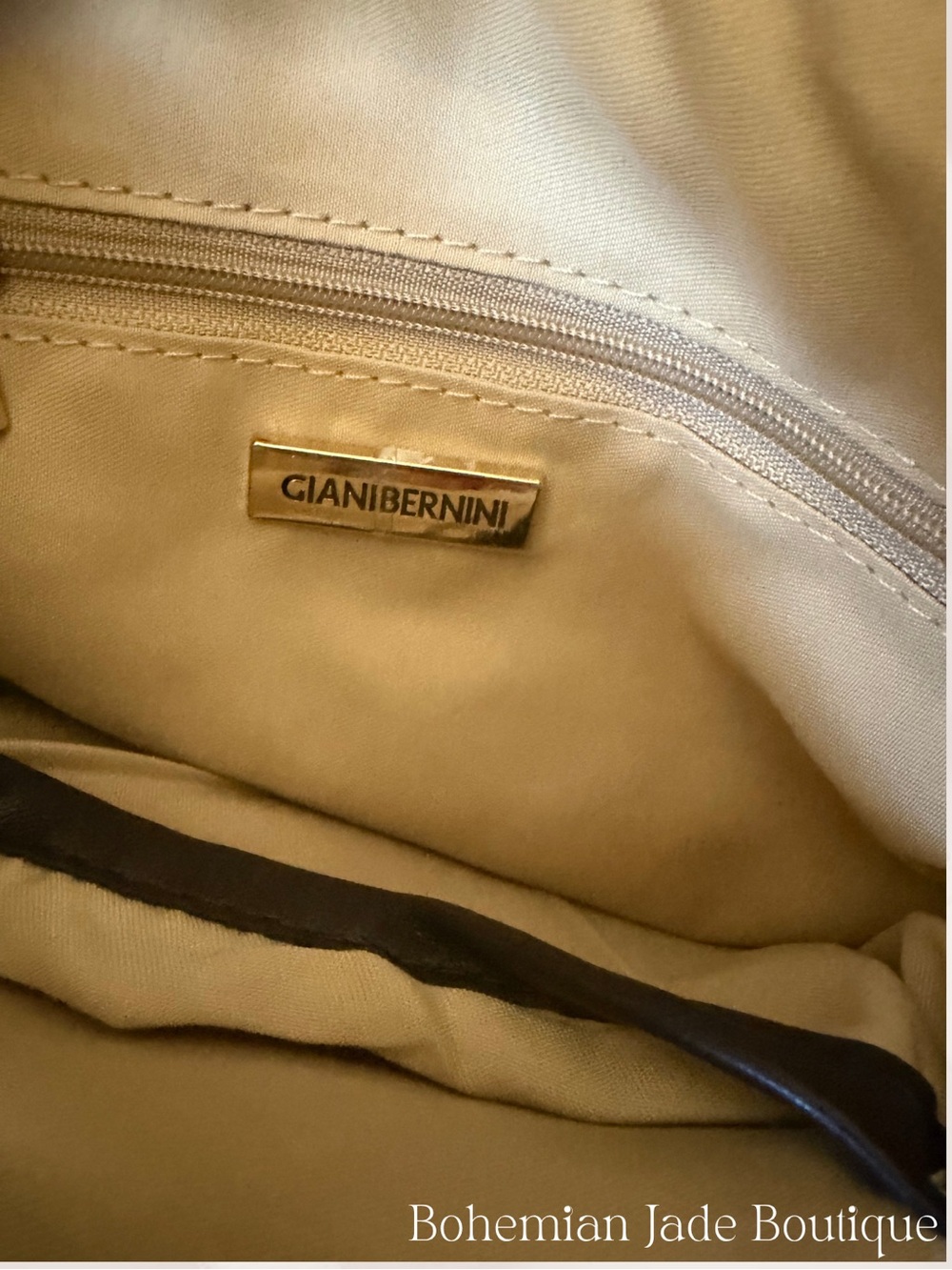 Giani Bernini Embossed Faux Ostrich Crossbody Bag Mocha Brown - Picture 7 of 8
